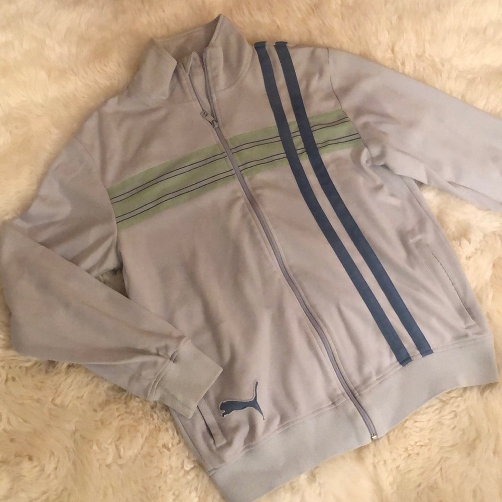 Men’s Puma zip up sweatshirt light gray size s